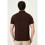 MCR Düz Slim Fit Polo Yaka Erkek Triko T-Shirt - Kahverengi - XL