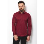 Mcr Düz Slim Fit Saten Klasik Erkek Gömlek Bordo - 37920.19y