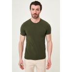 MCR Düz Super Slim Fit Bisiklet Yaka Basic Erkek T-Shirt - Açık Haki - 2XL