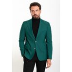MCR Düz Yeşil Slim Fit Geniş Yaka Yün Erkek Ceket - 48