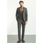 MCR Ekoseli Siyah Renk Slim Fit Mono Yaka Yün Erkek Takım Elbise - 46 - 6 Drop