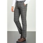 Mcr Ekoseli Slim Fit Klasik Yün Erkek Pantolon Siyah-Bej - 38111.22K