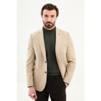 MCR Fitilli Slim Fit Mono Yaka Torba Cep Erkek Ceket - 52 - Bej