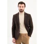 MCR Fitilli Slim Fit Mono Yaka Torba Cep Erkek Ceket - 52 - Kahverengi