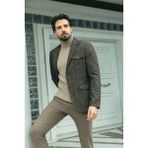 MCR Haki Rengi Slim Fit Mono Yaka Yün Erkek Ceket Cepli Günlük Kullanım İçin Şık Tasarım - 48