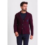 MCR Kırçıllı Bordo Slim Fit Yün Erkek Triko Ceket - XL