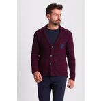 Mcr Kırçıllı Bordo Slim Fit Yün Erkek Triko Ceket