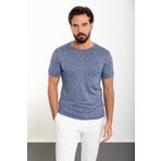Mcr Kırçıllı Lacivert Slim Fit Bisiklet Yaka Erkek T-shirt