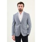 MCR Kırçıllı Slim Fit Mono Yaka Keten Erkek Ceket - Lacivert - 56