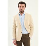 MCR Kırçıllı Slim Fit Mono Yaka Torba Cep Erkek Ceket - 46 - Bej