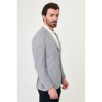 MCR Kırçıllı Slim Fit Mono Yaka Torba Cep Erkek Ceket - 56 - Lacivert