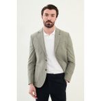 MCR Kırçıllı Slim Fit Torba Cep Mono Yaka Keten Erkek Ceket - 50 - Haki
