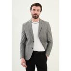MCR Kırçıllı Slim Fit Torba Cep Mono Yaka Keten Erkek Ceket - 56 - Siyah