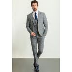 MCR Mono Yaka Takım Elbise Gri Slim Fit Erkek Model 46 Beden Şık Tasarım - 6 Drop
