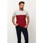Mcr Parca Desenli Slim Fit Bisiklet Yaka Erkek T-shirt Bordo-gri - 36692.22y