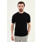 MCR Parçalı Slim Fit Bisiklet Yaka Erkek Triko T-Shirt - Siyah - XL