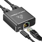 Mcreative 1 Gigabit Ethernet Anahtarı 2 Bağlantı Noktalı 1000MBPS, RJ45 1 Ila 2 Ethernet Splitter, RJ45 Lan Ağ Anahtarı 1-2 Gigabit Ağ Bölücü, Bilgisayar, Hub, Anahtar, Yönlendirici ZR861