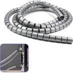 Mcreative 1 mt x 16 mm Spiral Boru Kablo Kanalı Kablo Fiş Düzenleyici Toplayıcı Kordon Kablo Tutucu Gri (1 Adet)