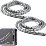 Mcreative 1 mt x 16 mm Spiral Boru Kablo Kanalı Kablo Fiş Düzenleyici Toplayıcı Kordon Kablo Tutucu Gri (2 Adet)