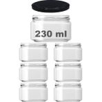 Mcreative 230 ml Farklı Boyutlarda Kavanoz 230 cc Konserve Metal Kapaklı Cam Kavanoz 6 Adet (Şeffaf, 230 Cc)