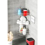 Mcreative 3 Katlı Metal Krom Kaplama Bulaşıklık, Bulaşık Kurutmalık, Bulaşık Standı, Deterjanlık, Yapışkanlı Askı Bulaşık Süzgeci Rafı, Bulaşıklık, Çatal Bıçak Tutacağı, Mutfak Için Lavabo Süzgeci, 50 cm