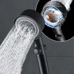 Mcreative 5 Fonksiyonlu Duş Başlığı - Turbo Fan Duş Başlığı - Siyah