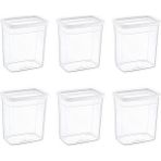 Mcreative 6'lı Set Skali Dikdörtgen Saklama Kabı Beyaz 2350 ml - Beyaz, Çok Amaçlı Saklama Kabı
