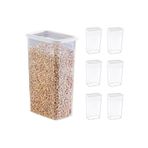 Mcreative 6'lı Set Skali Dikdörtgen Saklama Kabı Beyaz 3500 ml