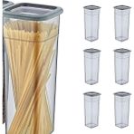 Mcreative 6'lı Set Skali Kare Saklama Kabı Antrasit 2140 ml - Antrasit, Çok Amaçlı Saklama Kabı