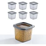 Mcreative 6'lı Set Skali Kare Saklama Kabı Antrasit 740 ml - Antrasit, Çok Amaçlı Saklama Kabı
