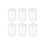 Mcreative 6'lı Set Skali Kare Saklama Kabı Beyaz 1440 ml
