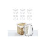 Mcreative 6'lı Set Skali Kare Saklama Kabı Beyaz 740 ml