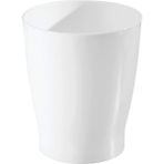 Mcreative Banyo, Yatak Odası, Ev Ofis, Yurt Için Kompakt Yuvarlak Plastik Çöp Kovası, 19,6 cm x 19,6 cm x 23,1 Cm, Franklin Koleksiyonu, Beyaz