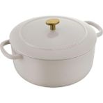Mcreative Bellamonte Fırın Tenceresi, Kızartma Tenceresi, Dutch Oven, Emaye Dökme Demir, Yuvarlak, 24 Cm, 4 L, Fildişi Beyazı