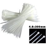 Mcreative Beyaz 4.8X300 mm Plastik Cırt Kelepçe 100PCS