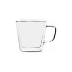 Mcreative Çift Katmanlı Cam Kupa Bardak 150 ml Lüx Çift Cidarlı Kupa - Termos Bardak - Kulplu Kahve Espresso Bardağı Brosilikat Double Layer Cup