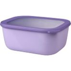 Mcreative - Cirqula Çok Amaçlı Kase Dikdörtgen Nordic Lila - 3000 ml - Saklama Kutusu, Buzdolabı Kutusu, Derin Dondurucu Kutusu, Mikrodalga Fırın Kabı ve Kapaklı Servis Kasesi Olarak Kullanılabilir