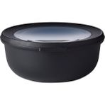 Mcreative Cirqula Yuvarlak Çok Amaçlı Kase - Nordic Black - 750 ml Hacim - Çıkarılabilir Kapaklı - Kırılmaz Malzeme - Sızdırmaz - Derin Dondurucuya Uygun - Bulaşık Makinesinde Yıkanabilir