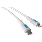 Mcreative Coral iPhone Uyumlu Type C-Lightning Pd Hızlı Şarj Kablosu, Beyaz Kablo, Mavi/beyaz Uçlar (150 Cm)