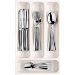 Mcreative Flexispace 899410 Mutfak Gereçleri Için Çekmece Düzenleyici, Plastik, Beyaz, 37 x 22,2 x 4,5 cm