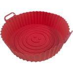 Mcreative Group - Airfryer Uyumlu Silikon Pişirme Kabı, Kalıbı - Silikon, Çap: 20 Cm (Kırmızı)