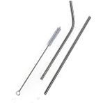 Mcreative Home 2'li Paslanmaz Çelik Pipet, Temizleme Fırçası, Metal Pipet