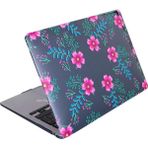 Mcreative Huawei Matebook D14 Kılıf (2019-2020-2021-2022 Yılı) ile Uyumlu Kristal Kılıf FLOWER01NL Pembe Mavi