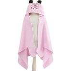 Mcreative Minnie Karakter BASKILI Pamuk Bebek Havlu Panço, Pembe, 75X130 cm