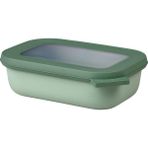 Mcreative - Multi Bowl Cirqula Rectangular - Kapaklı Saklama Kabı - Buzdolabı Için Hava Geçirmez Saklama Kutusu ve Mikrodalga Fırın Kabı Olarak Uygundur - 500 ml - Nordic Sage