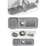 Mcreative Musluk Matı, Lavabo Matı,elastik Musluk Matı Su Tutucu Düzenleyici Kaydırmaz Taban Organizer Mutfak Banyo Lavabo,musluk Matı Silikon (Gri)
