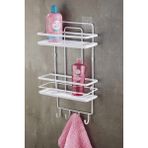 Mcreative Ömür Boyu Paslanmaz Kristal Ayarlanabilir Raf Banyo Düzenleyici Şampuanlık Beyaz Lş- 02