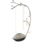 Mcreative Orchid Takı Standı ve Takı Ağacı, Zincirler Için, Entegre Takı Raflı, Çelik Gri, 23 x 14 x 38 cm