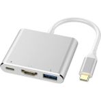 Mcreative Plus PX-SW-U515 Gri Metal Type-C To 4K HDMI + USB 3.0 + Pd Şarj Çevirici Adaptör