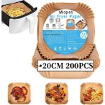 Mcreative Sıcak Hava Fritözleri Için Fırın Kağıdı, 200 Adet Airfryer Pişirme Kağıdı, Yapışmaz, Yağa Dayanıklı, Suya Dayanıklı Hava Fritözü, Tek Kullanımlık Parşömen Kağıdı, Fırın ve Mikrodalga Için